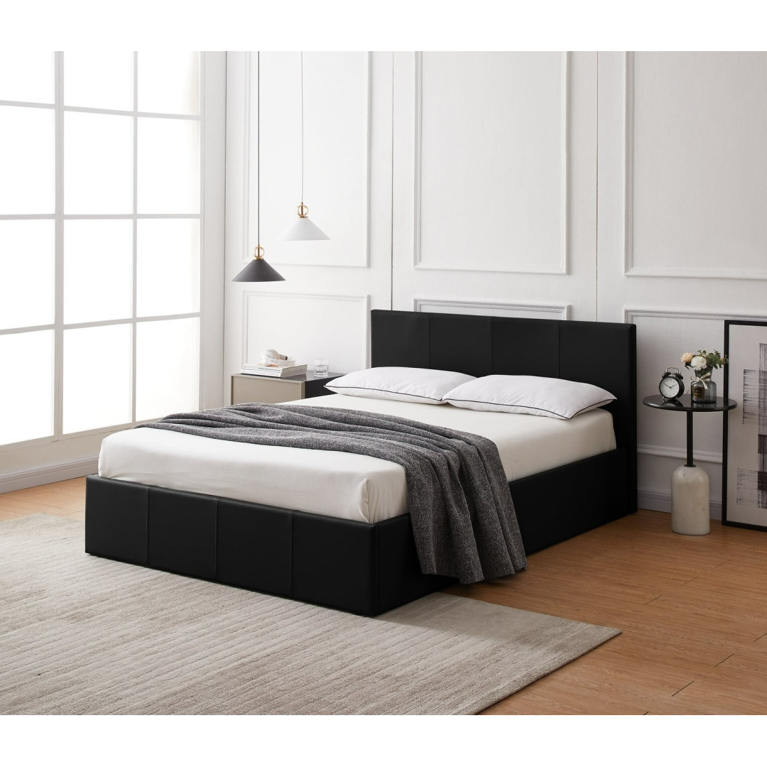 Home Lavendon Kingsize End Open Ottoman Bedframe - Black | Storage Lift Up Bed Home Lavendon Kingsize End Open Ottoman Bedframe - Black | Storage Lift Up Bed