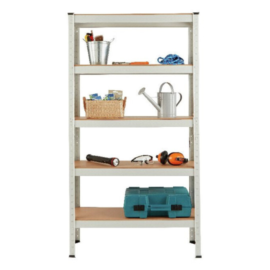 5 Tier Grey Steel Heavy Duty Garage Shelving Unit | Storage Racking
