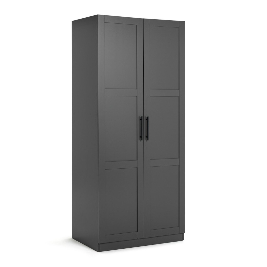 Munich Panelled 2 Door Wardrobe - Anthracite ( B Grade 33394 - 33397 ) Munich Panelled 2 Door Wardrobe - Anthracite ( B Grade 33394 - 33397 )