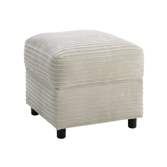 Harry Fabric Storage Footstool - Stone | Upholstered Ottoman Living Room Seat