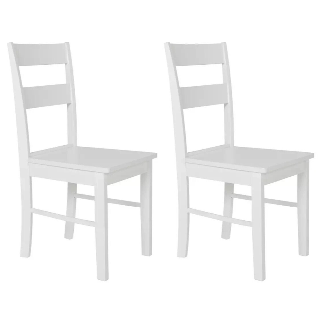 Chicago Pair of Solid Wood Dining Chair - White ( B Grade ) Chicago Pair of Solid Wood Dining Chair - White ( B Grade )