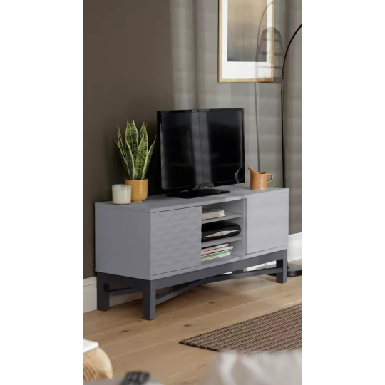 Zander Textured TV Unit - Grey (B Grade)