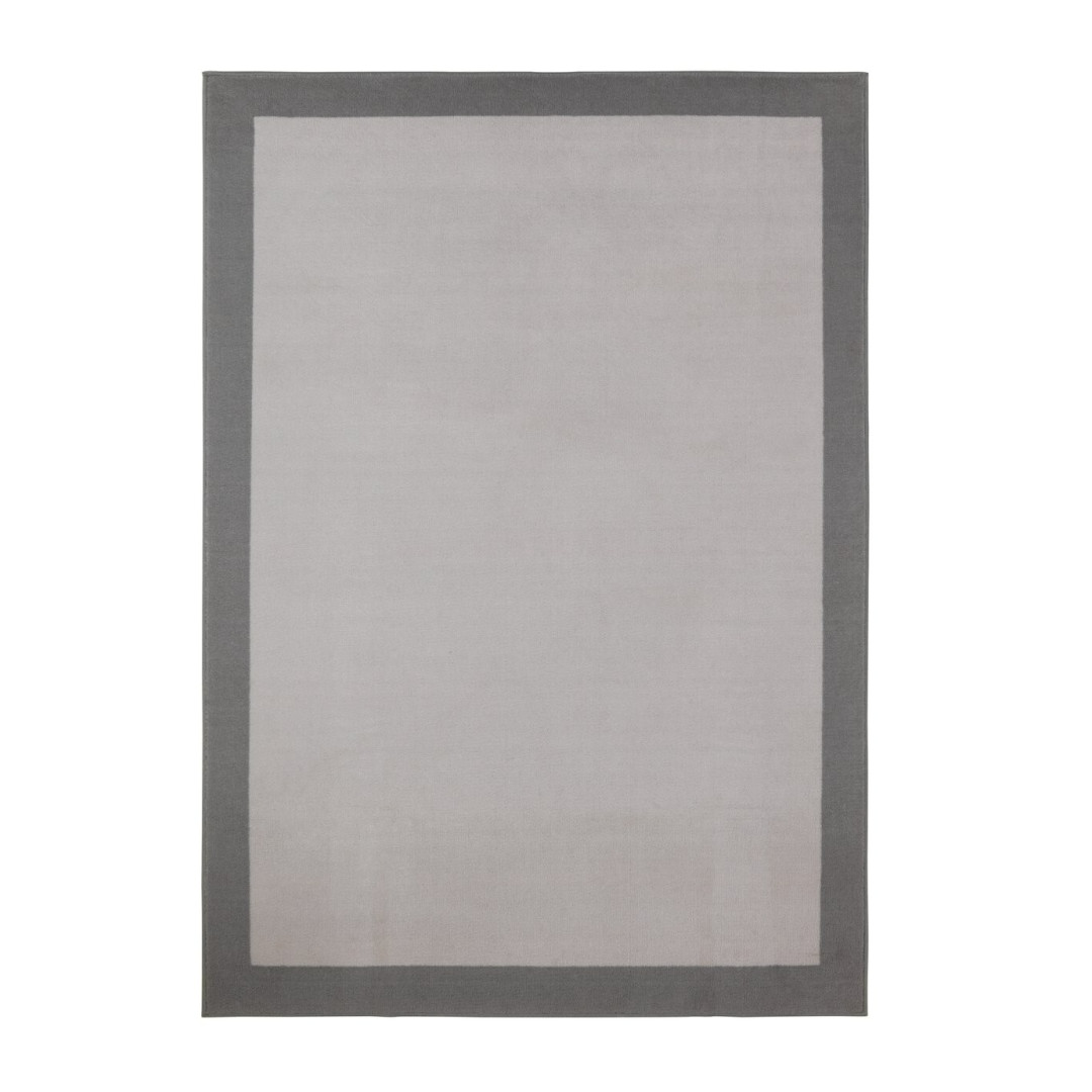 Home Plain Border Grey Cut Pile Rug - 230x160cm Home Plain Border Grey Cut Pile Rug - 230x160cm