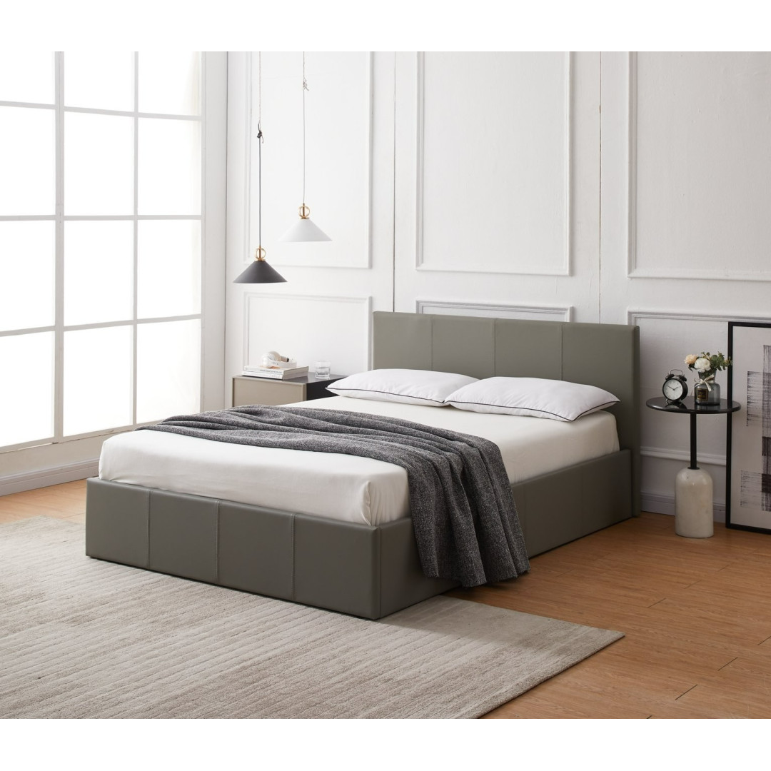 Lavendon Double End Open Ottoman Bed Frame - Grey | Space Saving Sleep Solution Lavendon Double End Open Ottoman Bed Frame - Grey | Space Saving Sleep Solution