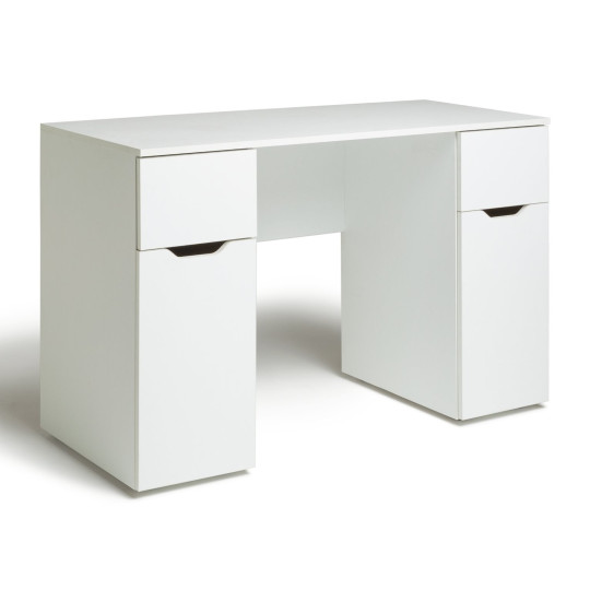 Pod Double Pedestal Desk - White | Home Office Desk with Storage Drawers