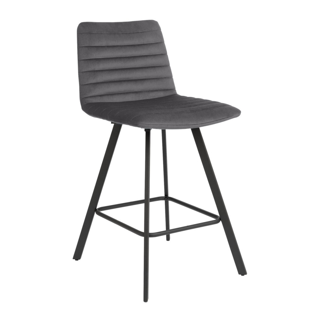 Keaton Velvet Counter Bar Stool - Charcoal | Modern Kitchen Island Chair Keaton Velvet Counter Bar Stool - Charcoal | Modern Kitchen Island Chair