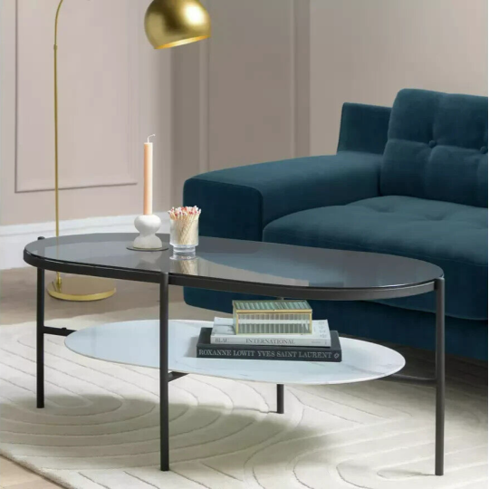 Mist Coffee Table - Black & White | Modern Black White Living Room Table