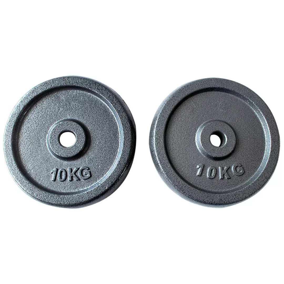 20kg Weight Plates Set For Dumbbells & Barbell 1 Inch (2 x 10kg) Cast Iron Discs