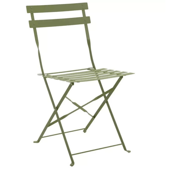 Eve 4 Folding Metal Garden Chairs - Light Green | Outdoor Patio Seating