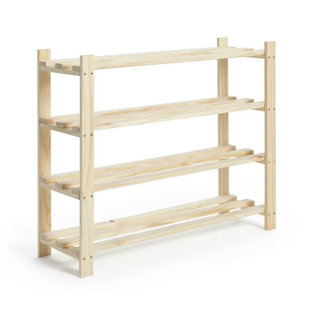 Karee 4 Shelf Shoe Storage Rack - Pine Karee 4 Shelf Shoe Storage Rack - Pine
