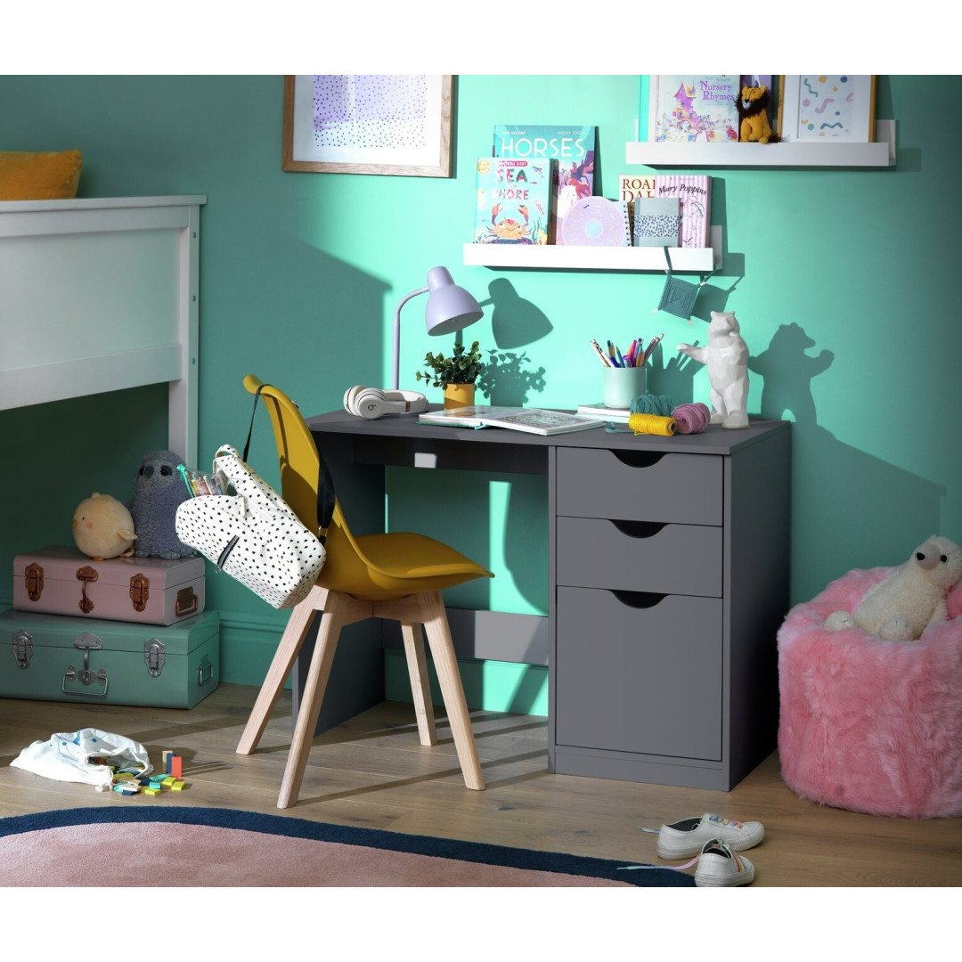 Kids Pagnell 3 Drawers Desk - Grey Kids Pagnell 3 Drawers Desk - Grey