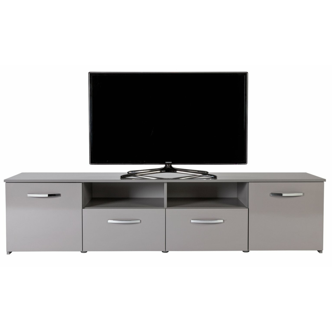 Home Hayward 2 Door TV Unit Gloss Grey | Modern Media Stand with Storage Shelves Home Hayward 2 Door TV Unit Gloss Grey | Modern Media Stand with Storage Shelves