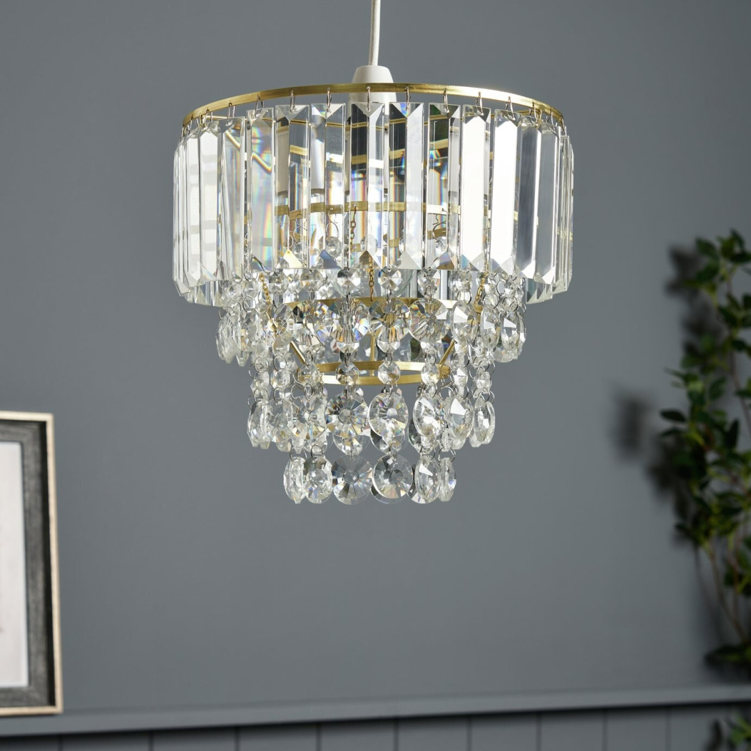 BHS Monroe Glass Easy Fit Pendant Light - Brass BHS Monroe Glass Easy Fit Pendant Light - Brass