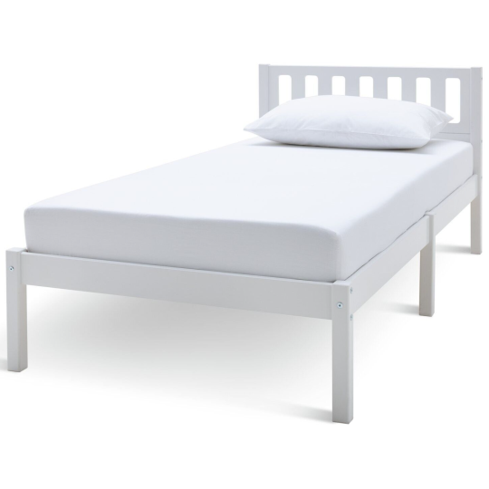 Ronnie Single Bed Frame - White ( B Grade 9073 )
