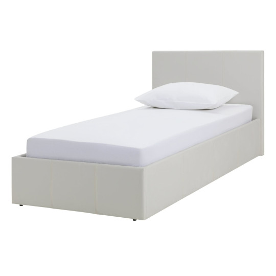 Home Lavendon Single End Lift Ottoman Bed - White | Modern Space-Saving Bed