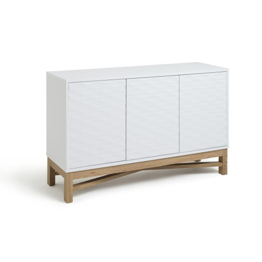 Zander Textured Large Sideboard -White | Modern Living Storage