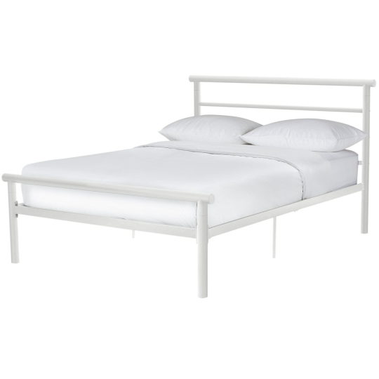 Avalon Small Double Metal Bed Frame - White | Modern White Bedstead Bedroom
