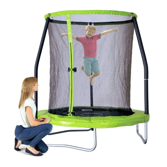 6ft Outdoor Kids Trampoline with Enclosure | Garden Jumping Fun Toy
