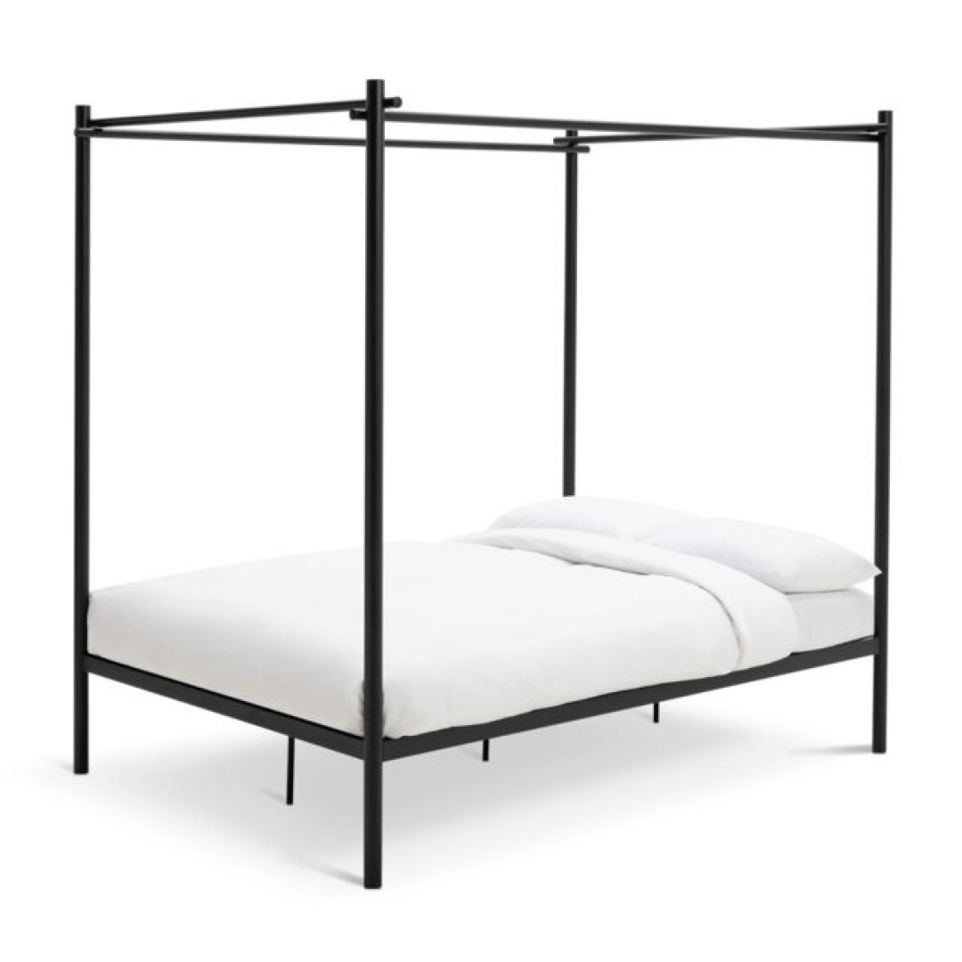 Akari 4 Poster Double Metal Bed Frame - Black | Maximum minimalism sleep space Akari 4 Poster Double Metal Bed Frame - Black | Maximum minimalism sleep space