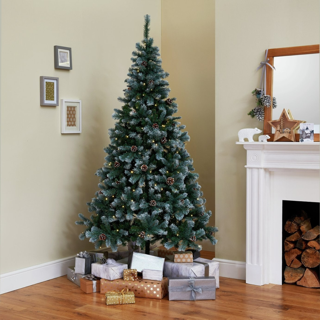 7ft Pre lit Blue Oscar With Pine Cone Christmas Tree 7ft Pre lit Blue Oscar With Pine Cone Christmas Tree