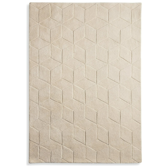 60 Geo Carved Rug - 120x170cm - Natural | Modern Textured Living Carpet
