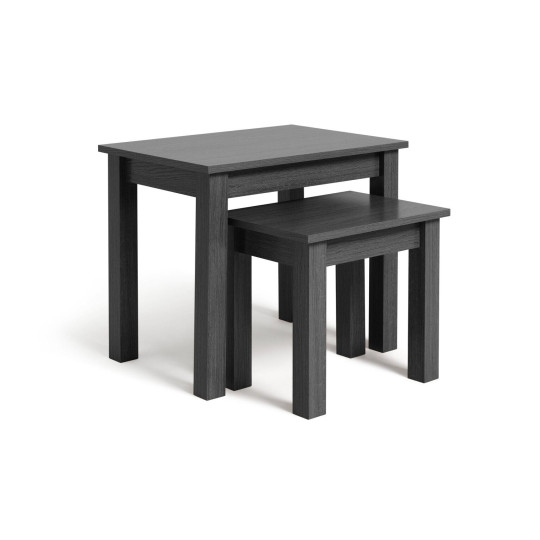 Nest of 2 Tables Black | Modern Side Tables Living Room Furniture