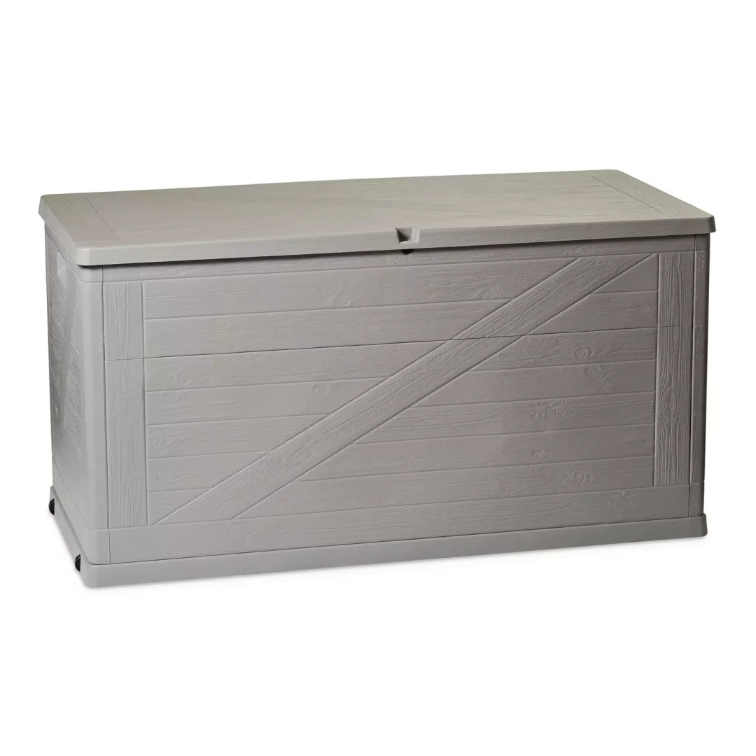 Toomax 420L Wood Effect Cushion Storage Box - Grey Toomax 420L Wood Effect Cushion Storage Box - Grey