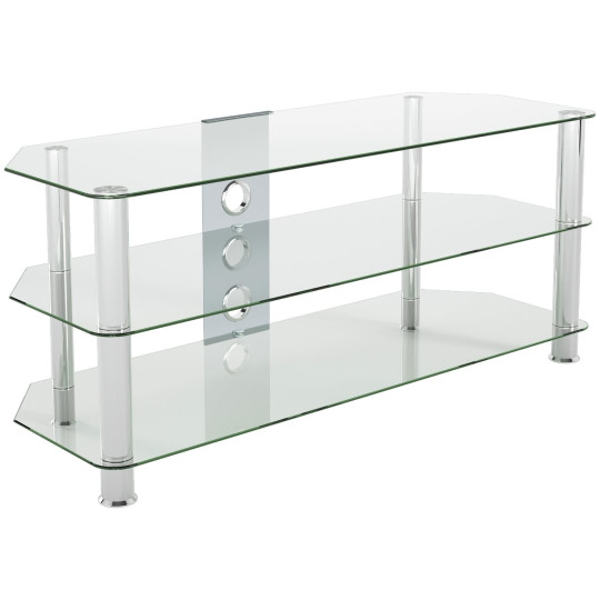 AVF Clear Glass Up to 55 Inch TV Stand - Silver