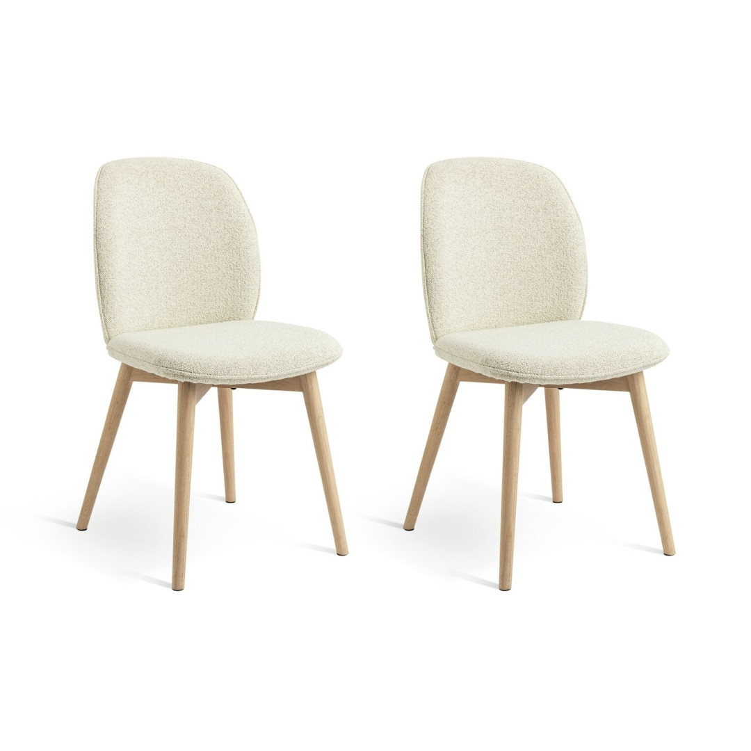 Laurel Pair of Fabric Dining Chairs - Cream | Modern Upholstered Kitchen Laurel Pair of Fabric Dining Chairs - Cream | Modern Upholstered Kitchen
