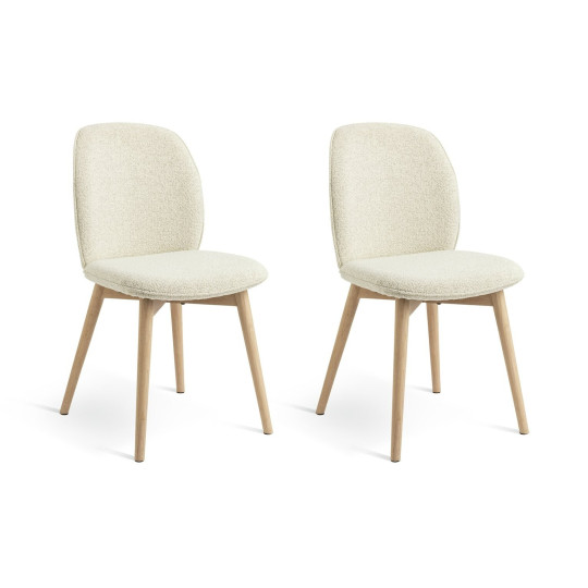 Laurel Pair of Fabric Dining Chairs - Cream | Modern Upholstered Kitchen