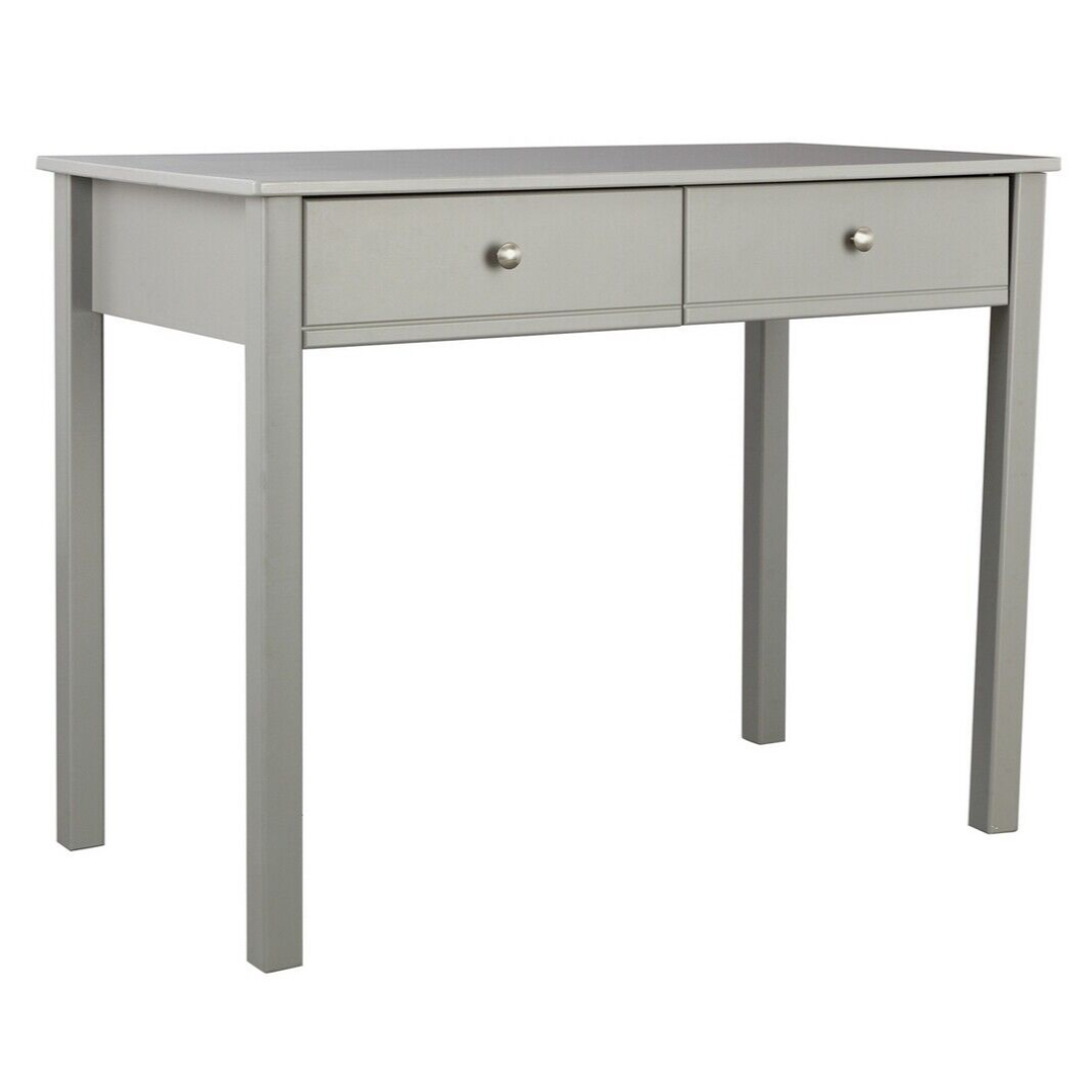 Brooklyn 2 Drawer Desk Grey | Compact Home Office Study Writing Table Furniture Brooklyn 2 Drawer Desk Grey | Compact Home Office Study Writing Table Furniture