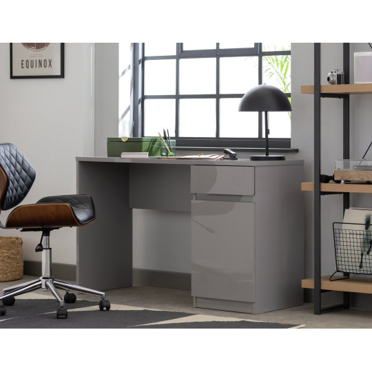 Jenson 1 Drawer Office Desk - Grey | Modern Computer Workstation Table