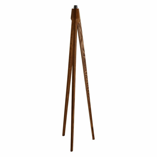 Tripod Floor Lamp Base - Walnut Stain | Modern Wooden Lighting Stand Living Room