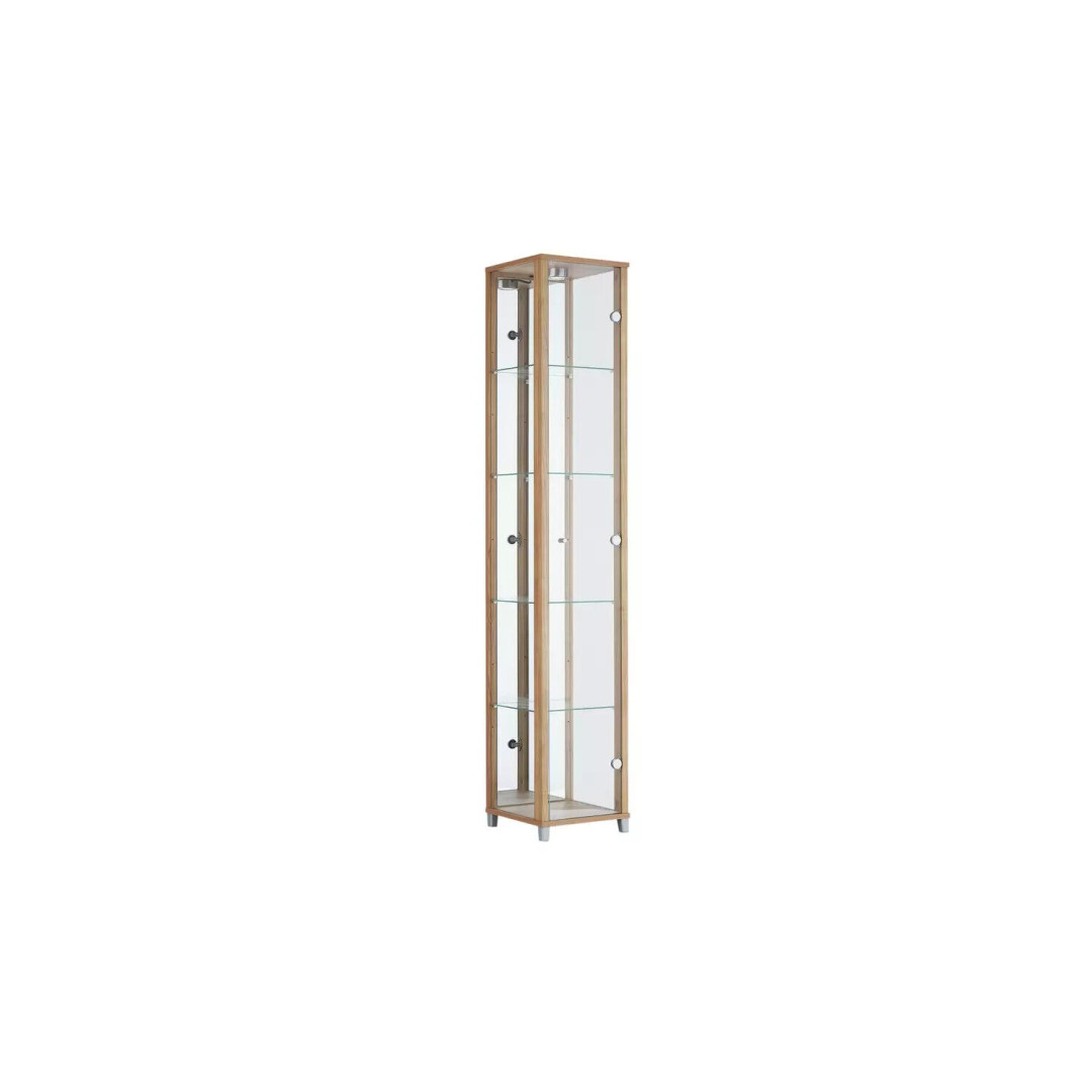 1 Glass Door Display Cabinet - Light Oak 1 Glass Door Display Cabinet - Light Oak