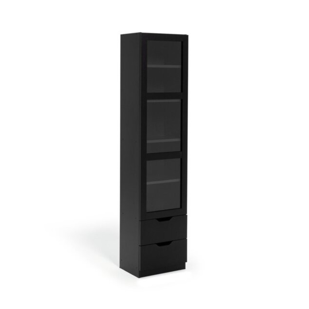 Compton 1 Door Glass Display Cabinet - Black Compton 1 Door Glass Display Cabinet - Black