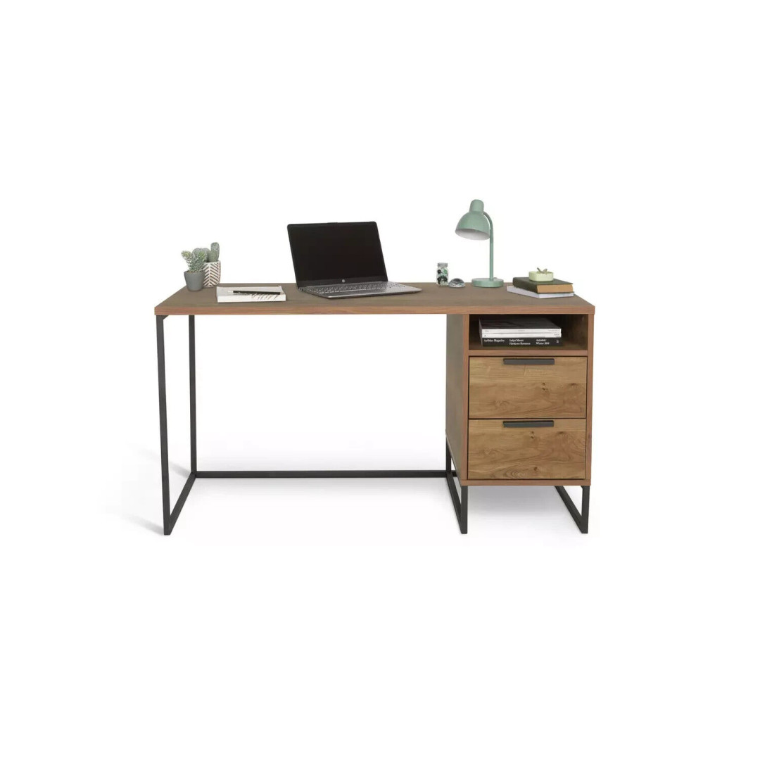 Nomad 2 Drawer Desk - Oak Effect | Home Office Desk with Storage Drawers Nomad 2 Drawer Desk - Oak Effect | Home Office Desk with Storage Drawers