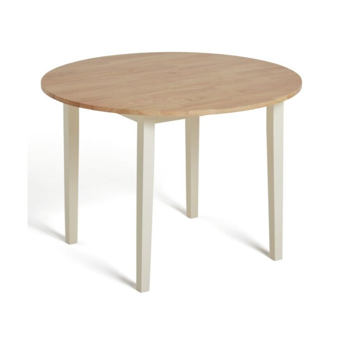 Chicago Solid Wood Round Dining Table - White & Oak Chicago Solid Wood Round Dining Table - White & Oak