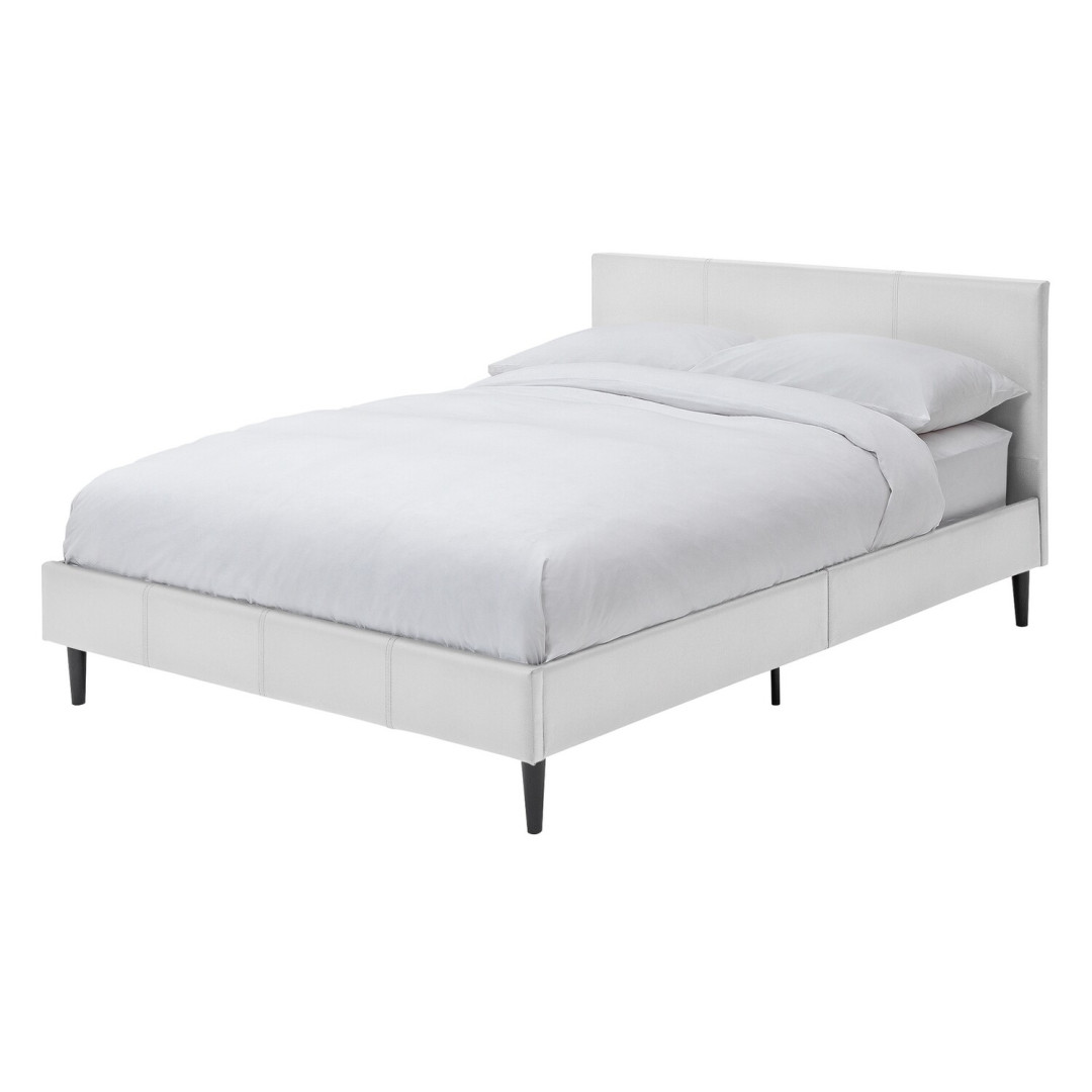 Home Skylar Double Bed Frame White | Sturdy Bedroom Furniture Base with Mattress Home Skylar Double Bed Frame White | Sturdy Bedroom Furniture Base with Mattress