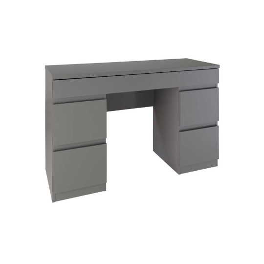 Jenson 6 Drawer Dressing Table Desk - Grey Gloss | Bedroom Makeup Desk