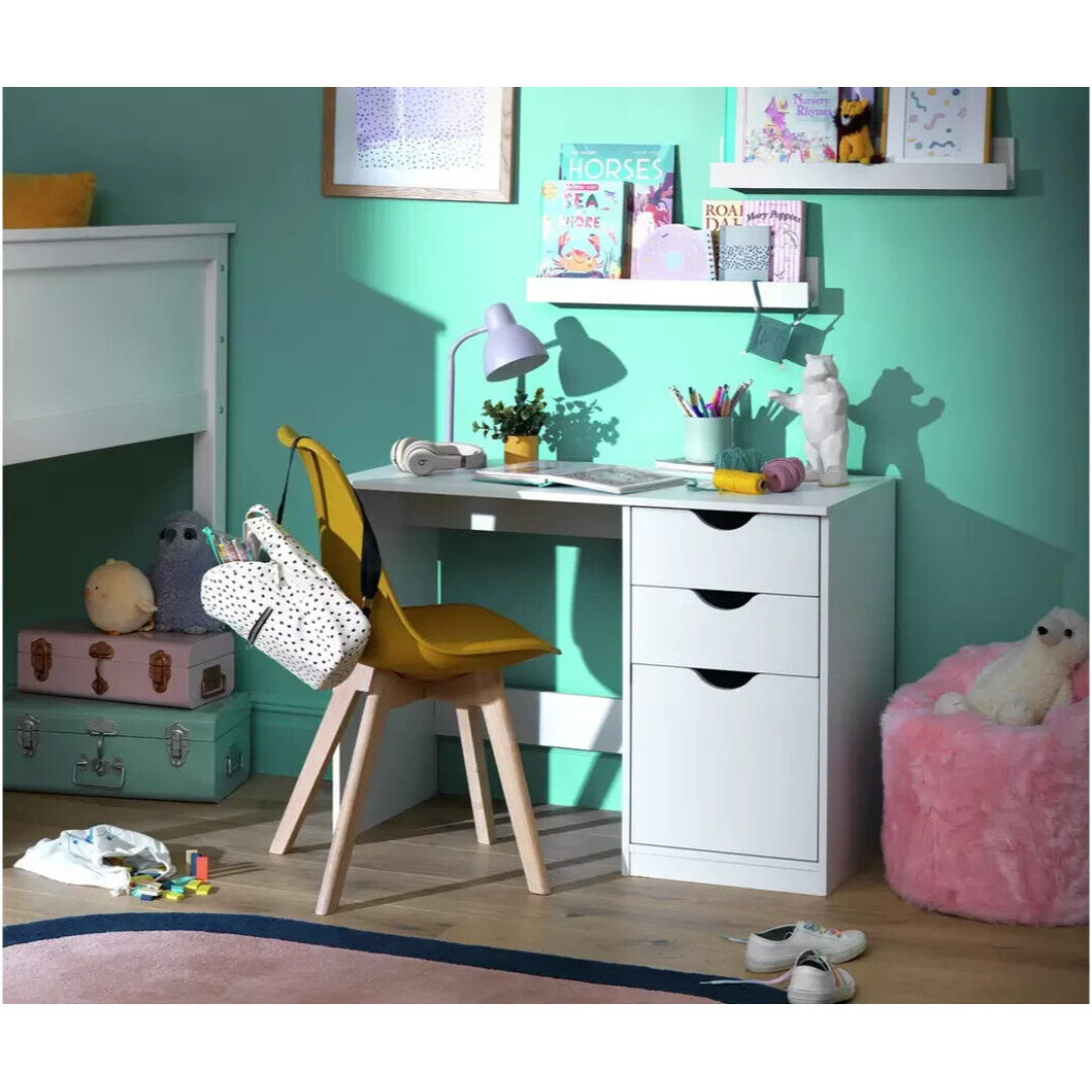 Kids Pagnell 3 Drawers Desk - White Kids Pagnell 3 Drawers Desk - White