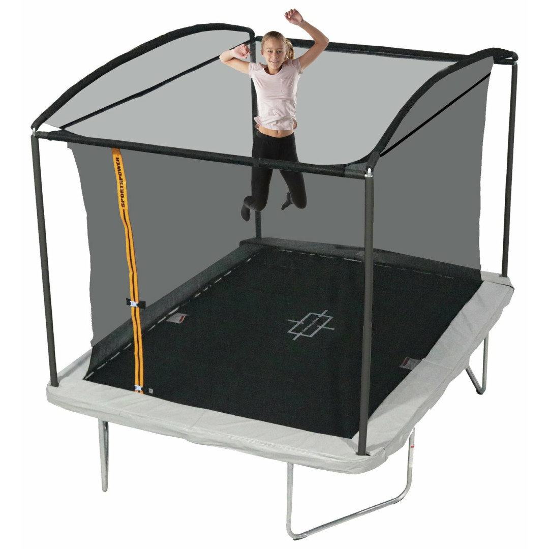 Sportspower 6ft x 8ft Trampoline with Enclosure - Rectangular For Kids Adults Sportspower 6ft x 8ft Trampoline with Enclosure - Rectangular For Kids Adults