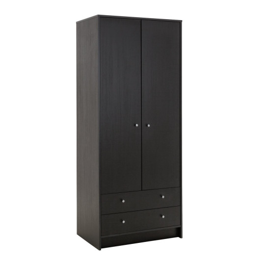 Malibu 2 Door 2 Drawer Wardrobe -Black Oak Effect ( B Grade )
