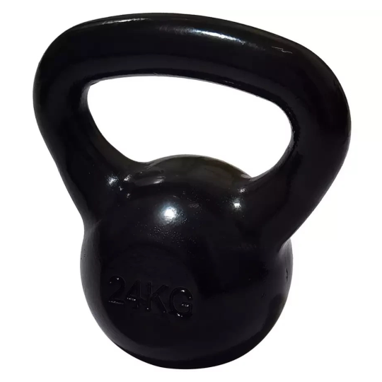 Pro Fitness Cast Iron 24kg Kettlebell Black | Home Gym Weight Training Equipment