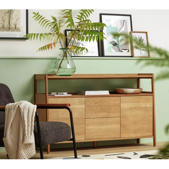 Marston 2 Door 2 Drawer Sideboard Natural | Wooden Storage Cabinet Furniture