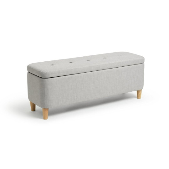  Aspen Fabric Storage Ottoman - Light Grey