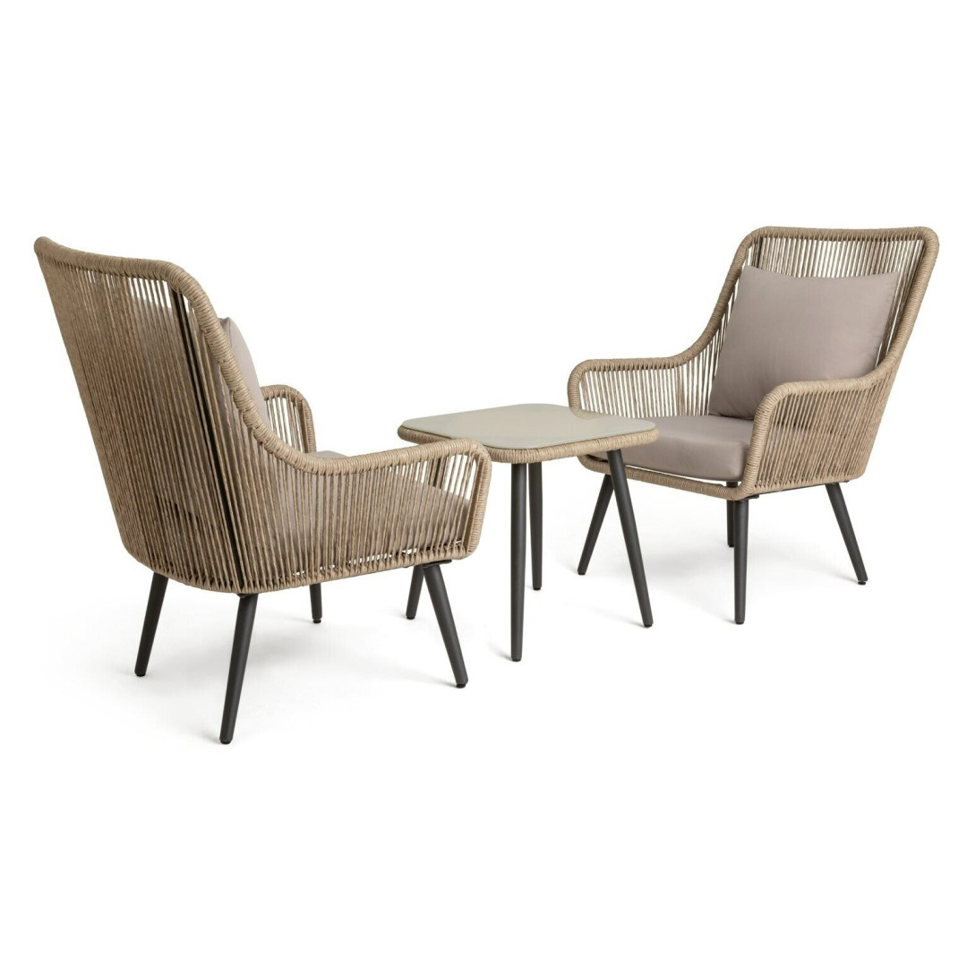 Malta 2 Seater Rattan Effect Garden Bistro Set Malta 2 Seater Rattan Effect Garden Bistro Set