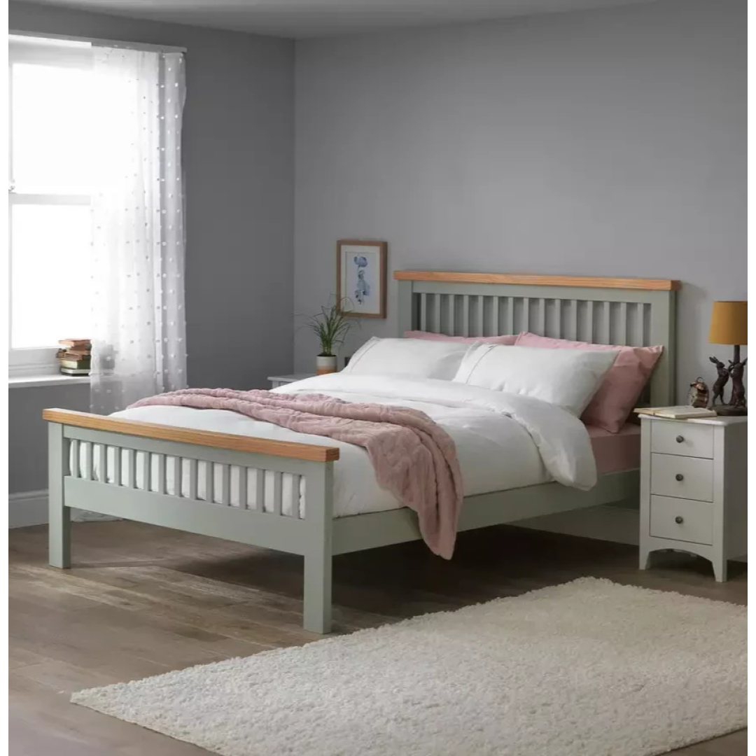 Home Aubrey Double Wooden Bed Frame Sage Green | Modern Bedroom Furniture Home Aubrey Double Wooden Bed Frame Sage Green | Modern Bedroom Furniture