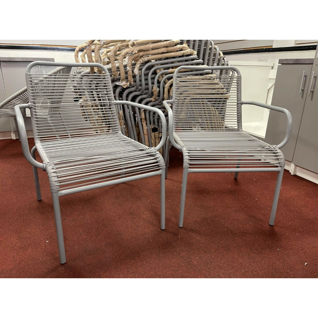 Ipanema Garden Chairs Grey x2 | Outdoor Patio Seating Set Stackable Furniture Ipanema Garden Chairs Grey x2 | Outdoor Patio Seating Set Stackable Furniture