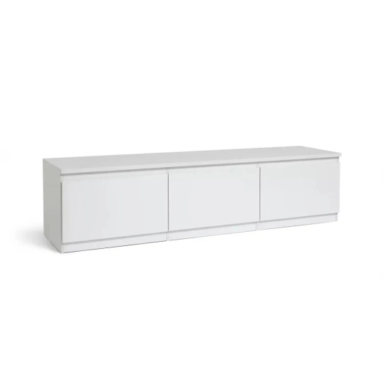 Jenson 3 Door Large TV Unit - White Gloss | Modern Living Room Unit