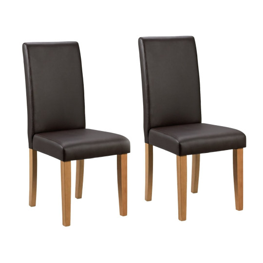 Home Pair of Midback Dining Chairs - Chocolate | midback dining chair set